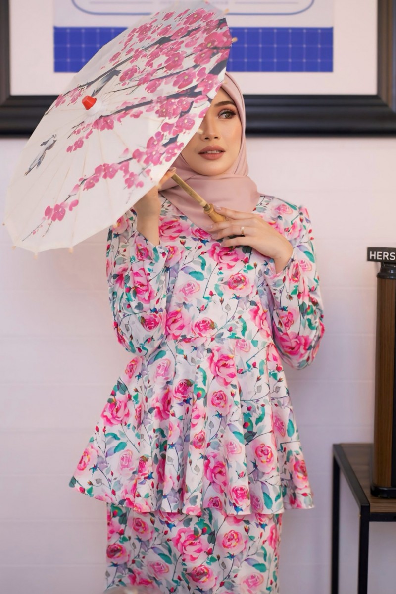 Tina Peplum in Rosie Pink