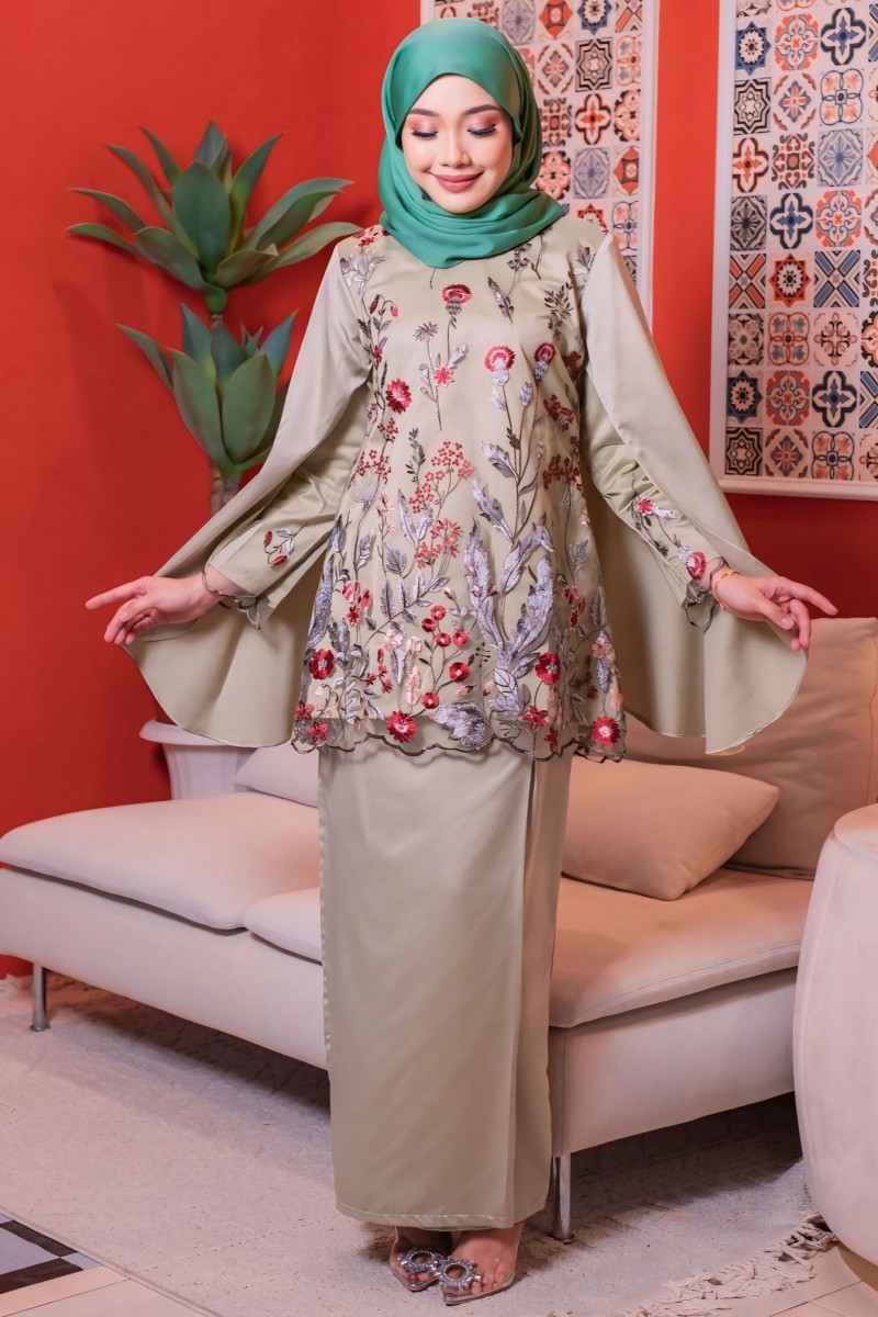 Lydia Kurung in Sage Green