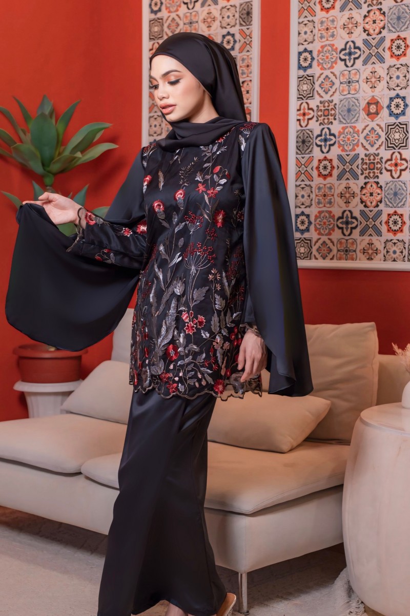Lydia Kurung in Ebony Black